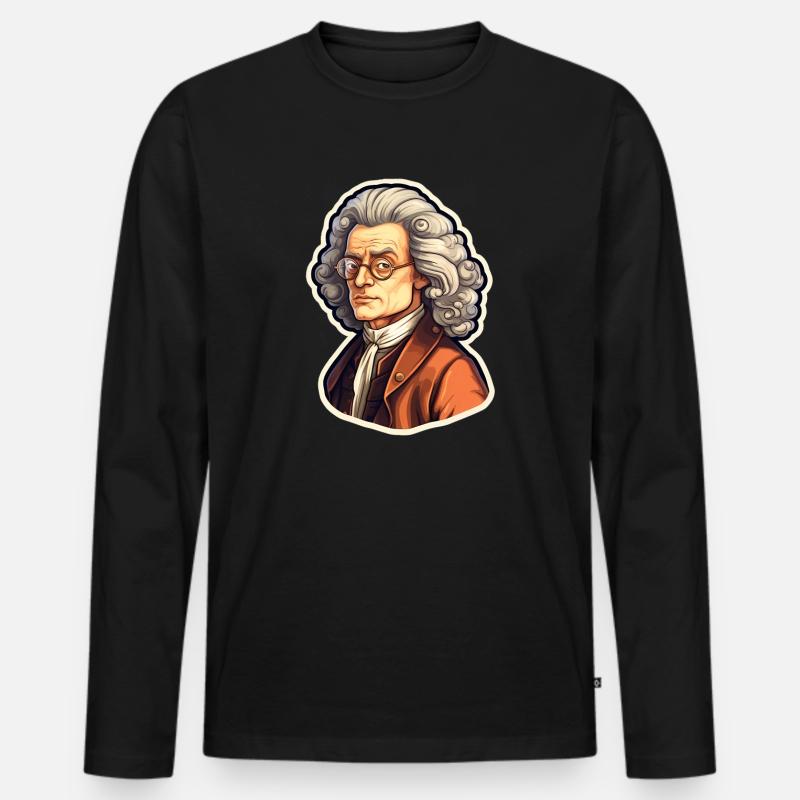 Newton - Männer Premium Bio Langarmshirt - Schwarz