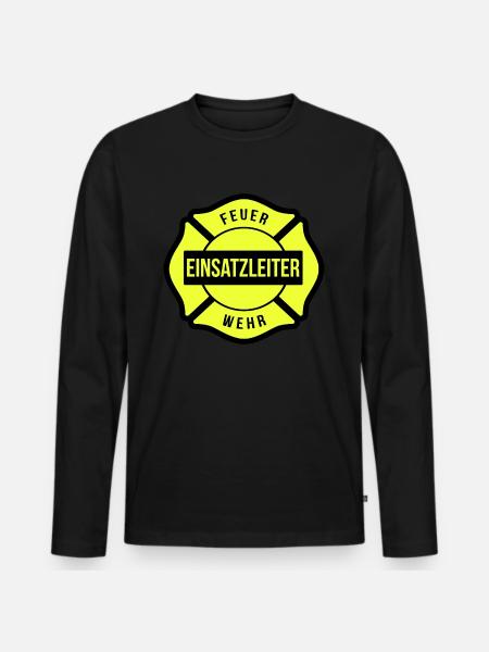 Head of Fire Brigade - Men's Premium Organic Long Sleeve Shirt - black