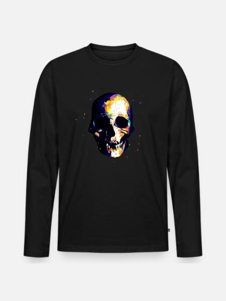 Skull - Men's Premium Organic Long Sleeve Shirt - black