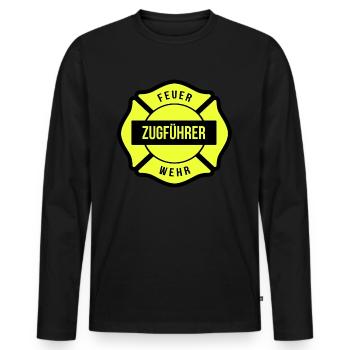 Feuerwehr Zugführer - Männer Premium Bio Langarmshirt - Schwarz - Vorne - Nico (187cm)