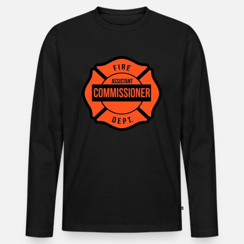 Stellvertretender Leiter Der Feuerwehr - Männer Premium Bio Langarmshirt - Schwarz