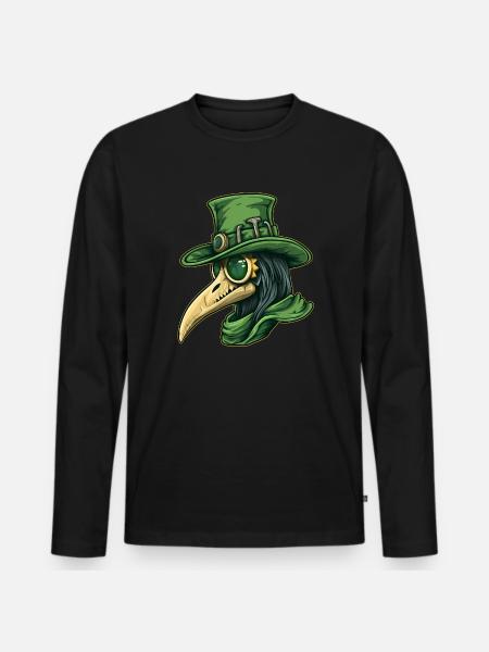 Pestdoktor Doktor Arzt - Männer Premium Bio Langarmshirt - Schwarz