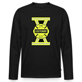 Lieutenant de sapeurs-pompiers - T-shirt manches longues Premium bio Homme - noir - Devant - Nico (187cm)