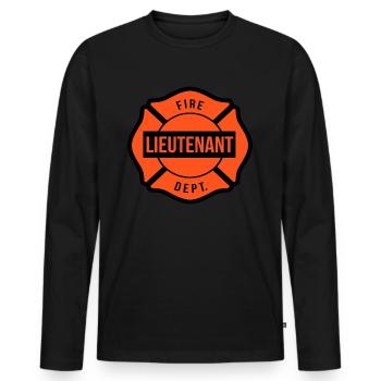 Feuerwehrleutnant - Männer Premium Bio Langarmshirt - Schwarz - Vorne - Nico (187cm)
