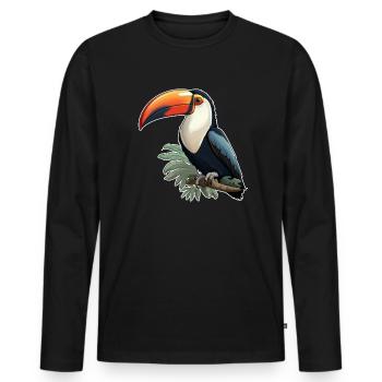Toucan Exotic Bird - Men's Premium Organic Long Sleeve Shirt - black - Front - Nico (187cm)