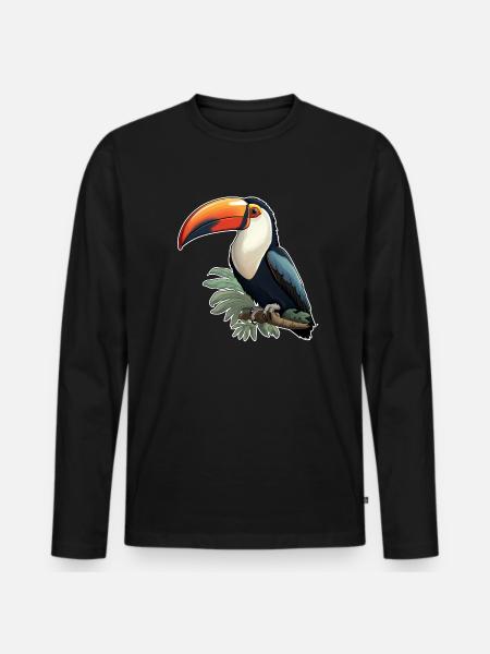 Toucan Exotic Bird - Men's Premium Organic Long Sleeve Shirt - black