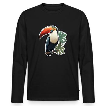 Toucan Exotic Bird - Men's Premium Organic Long Sleeve Shirt - black - Front - Nico (187cm)