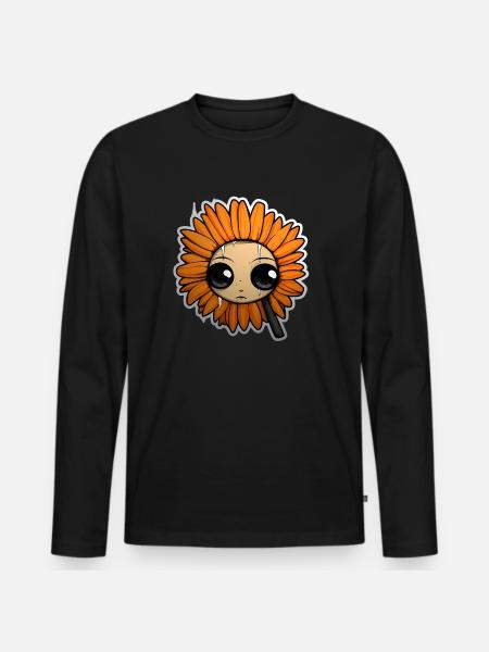 Eye: Orange Flower - Men's Premium Organic Long Sleeve Shirt - black