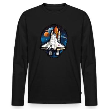 Navette spatiale spatiale - T-shirt manches longues Premium bio Homme - noir - Devant - Nico (187cm)