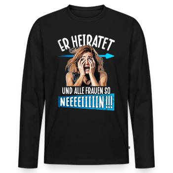 JGA T-Shirt Männer Junggesellenabschied poltern - Männer Premium Bio Langarmshirt - Schwarz - Vorne - Nico (187cm)