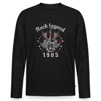1985 anniversaire Rock Legends guitare - T-shirt manches longues Premium bio Homme - noir - Devant - Nico (187cm)
