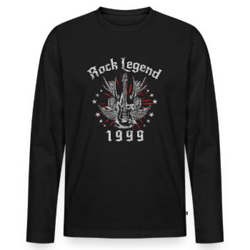 1999 anniversaire Rock Legends guitare - T-shirt manches longues Premium bio Homme - noir - Devant - Nico (187cm)