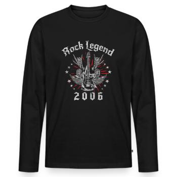 2006 Anniversaire Rock Legends Guitare - T-shirt manches longues Premium bio Homme - noir - Devant - Nico (187cm)