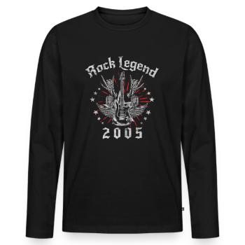 2005 Geburtstag Rock Legends Gitarre - Männer Premium Bio Langarmshirt - Schwarz - Vorne - Nico (187cm)