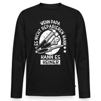 Daddy Repair Master – Artisan indomptable - T-shirt manches longues Premium bio Homme - noir - Devant - Nico (187cm)