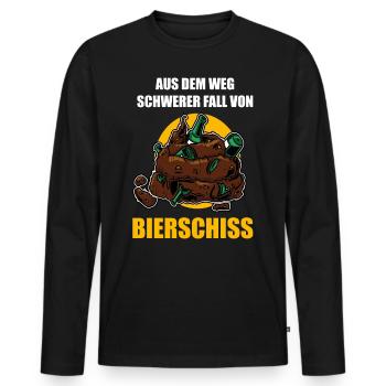 Aus Dem Weg Schwerer Fall Von Bierschiss Bier - Männer Premium Bio Langarmshirt - Schwarz - Vorne - Nico (187cm)
