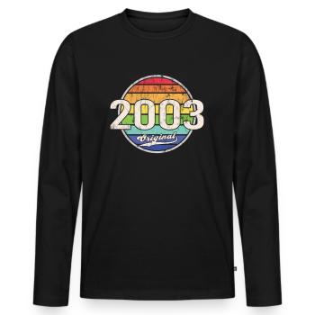 2003 Anniversaire Année Original - T-shirt manches longues Premium bio Homme - noir - Devant - Nico (187cm)