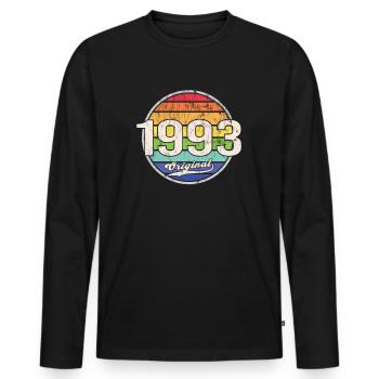 1993 Geburtstag Year Original - Männer Premium Bio Langarmshirt - Schwarz - Vorne - Nico (187cm)