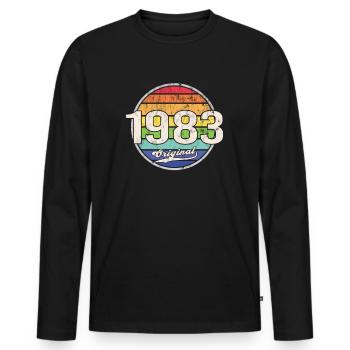 1983 Geburtstag Year Original - Männer Premium Bio Langarmshirt - Schwarz - Vorne - Nico (187cm)