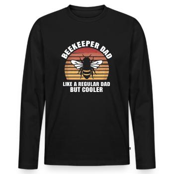 Beekeeper Dad Like A Regular Dad But Cooler - Men's Premium Organic Long Sleeve Shirt - black - Front - Nico (187cm)