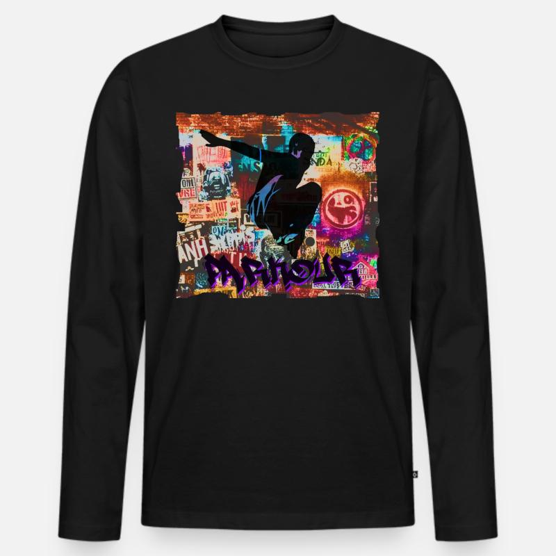 Parkour - Männer Premium Bio Langarmshirt - Schwarz