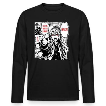 Anime Manga // Let me watch anime! BAKA! AS013 - Men's Premium Organic Long Sleeve Shirt - black - Front - Nico (187cm)