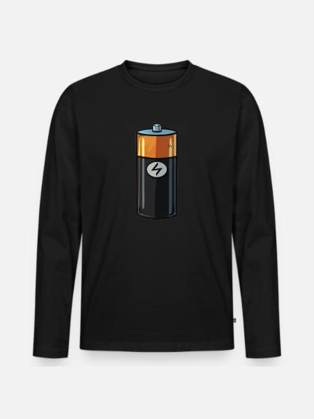 battery - Men's Premium Organic Long Sleeve Shirt - black