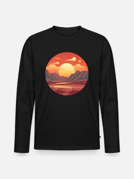 Desert Canyon Landscape - Men's Premium Organic Long Sleeve Shirt - black