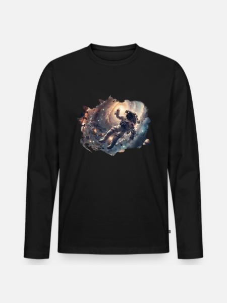 Astronaut Space - Men's Premium Organic Long Sleeve Shirt - black