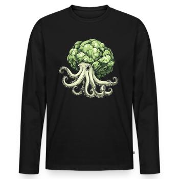 Octopus cabbage - Men's Premium Organic Long Sleeve Shirt - black - Front - Nico (187cm)