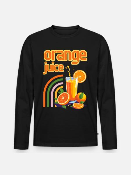 Orange Juice - Men's Premium Organic Long Sleeve Shirt - black