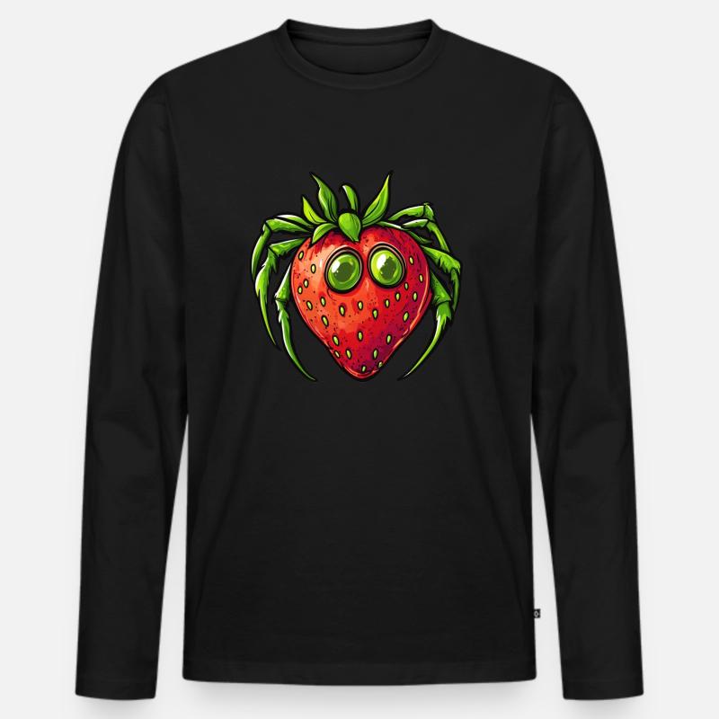 Erdbeerspinne Erdbeere Spinne - Männer Premium Bio Langarmshirt - Schwarz