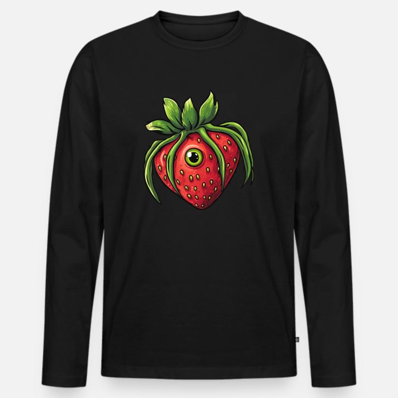 Erdbeerspinne Erdbeere Spinne - Männer Premium Bio Langarmshirt - Schwarz