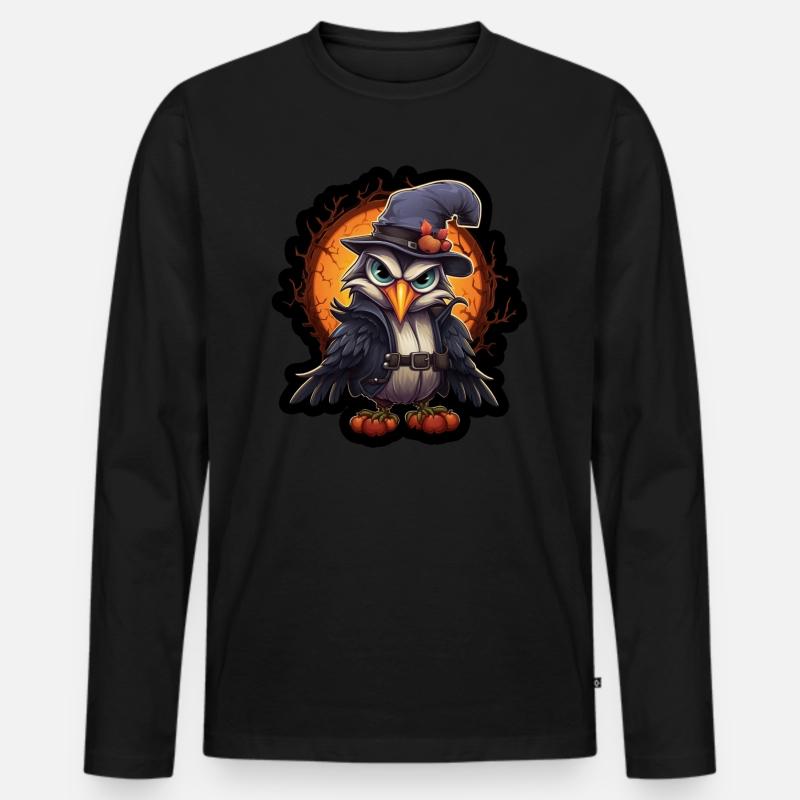 Tukan Halloween - Männer Premium Bio Langarmshirt - Schwarz