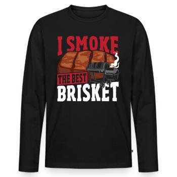 Grilled Meat Grilled Smoked Beef - Men's Premium Organic Long Sleeve Shirt - black - Front - Nico (187cm)