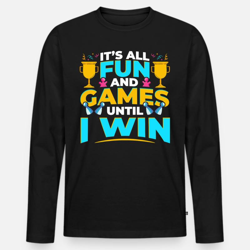 Brettspiele Win Game Night Winning - Männer Premium Bio Langarmshirt - Schwarz