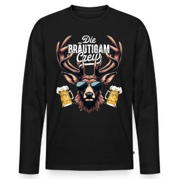 Junggesellenabschied Männer T-Shirt JGA Poltern - Männer Premium Bio Langarmshirt - Schwarz - Vorne - Nico (187cm)