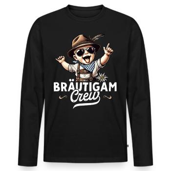 JGA T-Shirt Männer Junggesellenabschied Poltern - Männer Premium Bio Langarmshirt - Schwarz - Vorne - Nico (187cm)