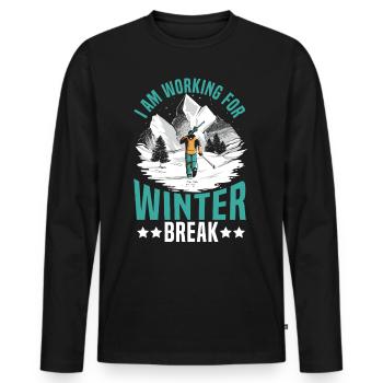 Hiver froid Je travaille pour les vacances d’hiver - T-shirt manches longues Premium bio Homme - noir - Devant - Nico (187cm)