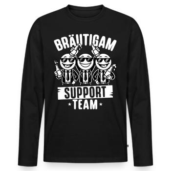 Junggesellenabschied Männer T-Shirt JGA Poltern - Männer Premium Bio Langarmshirt - Schwarz - Vorne - Nico (187cm)