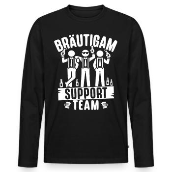 Junggesellenabschied Männer T-Shirt JGA Poltern - Männer Premium Bio Langarmshirt - Schwarz - Vorne - Nico (187cm)