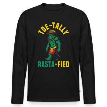 Sasquatch Toe-tally Rasta-fied Jamaican Bigfoot - Männer Premium Bio Langarmshirt - Schwarz - Vorne - Nico (187cm)