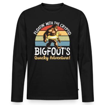 Nager avec un canard en caoutchouc Bigfoot - T-shirt manches longues Premium bio Homme - noir - Devant - Nico (187cm)