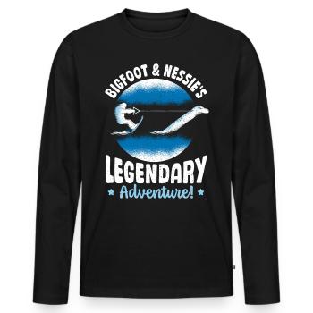 Bigfoot & Nessie's Bigfoot Monster of Loch Ness - Men's Premium Organic Long Sleeve Shirt - black - Front - Nico (187cm)