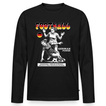 Germany Fußballspielerin Shirt: Foul mit Ansage - Männer Premium Bio Langarmshirt - Schwarz - Vorne - Nico (187cm)