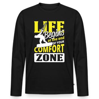 Kitesurfer Comfort Zone Kiten Kiteboard Kiter Kite - T-shirt manches longues Premium bio Homme - noir - Devant - Nico (187cm)