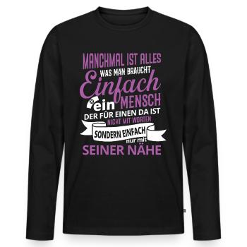 Aide aux personnes âgées Engel Soins infirmiers Maison de retraite - T-shirt manches longues Premium bio Homme - noir - Devant - Nico (187cm)