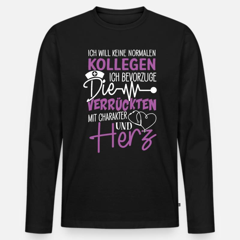 Altenpflegerin Altenpfleger Pfleger Pflegerin - Männer Premium Bio Langarmshirt - Schwarz