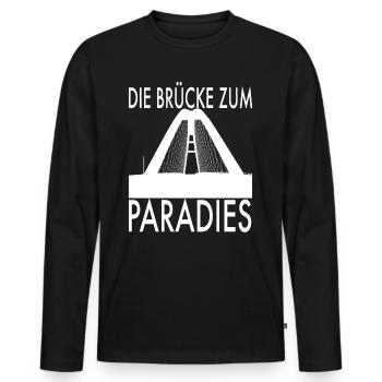 Fehmarn Insel Brücke Sundbrücke - Männer Premium Bio Langarmshirt - Schwarz - Vorne - Nico (187cm)