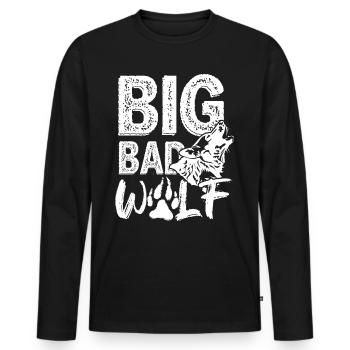 Big Bad Wolf Predator Pack Animal Isegrim Gift - Men's Premium Organic Long Sleeve Shirt - black - Front - Nico (187cm)
